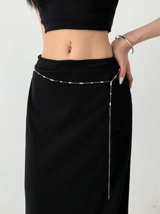 Slim Metal Boho Chic Silver Belly Chain Waist Belt Collection