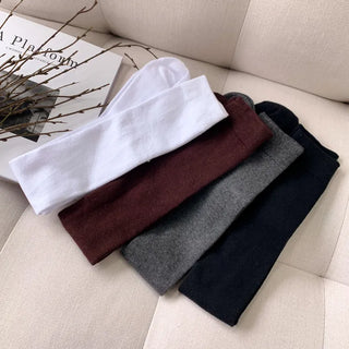 Oval Long Knee-High Socks Plain Long Neck Socks Knee Socks