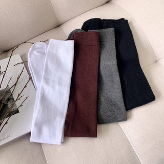 Oval Long Knee-High Socks Plain Long Neck Socks Knee Socks