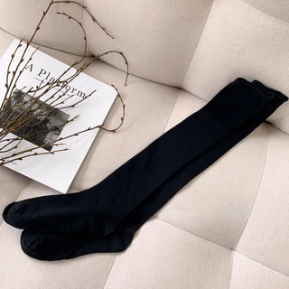 Oval Long Knee-High Socks Plain Long Neck Socks Knee Socks