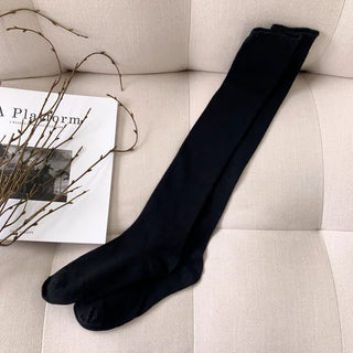 Oval Long Knee-High Socks Plain Long Neck Socks Knee Socks
