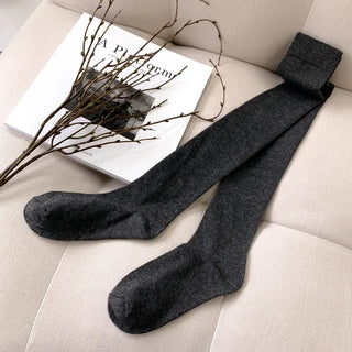 Oval Long Knee-High Socks Plain Long Neck Socks Knee Socks