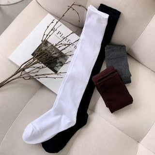 Oval Long Knee-High Socks Plain Long Neck Socks Knee Socks