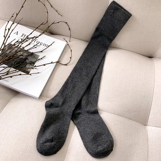 Oval Long Knee-High Socks Plain Long Neck Socks Knee Socks