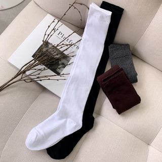 Oval Long Knee-High Socks Plain Long Neck Socks Knee Socks