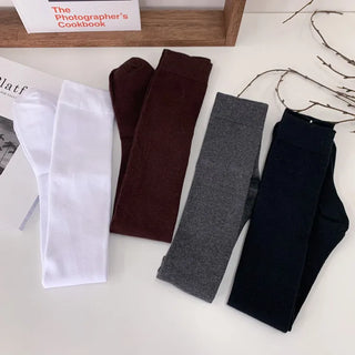 Oval Long Knee-High Socks Plain Long Neck Socks Knee Socks