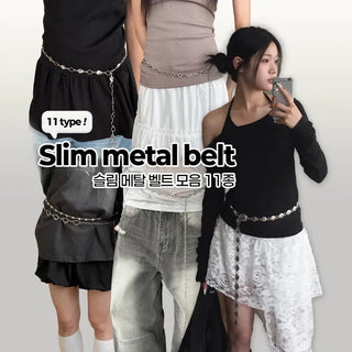 Bold Vintage Metal Antique Silver Chain Belt Collection