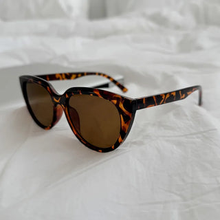 Wide Amber Bold Cat-Eye Tinted Sunglasses