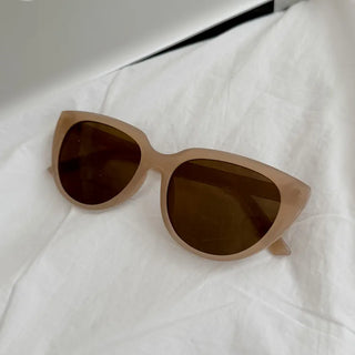 Wide Amber Bold Cat-Eye Tinted Sunglasses