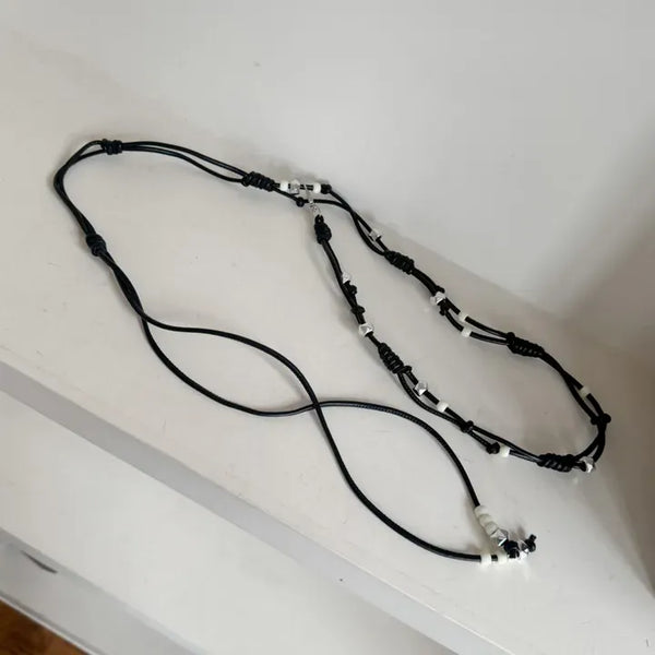 Mystic Code Bead Leather Knot String Strap Belt