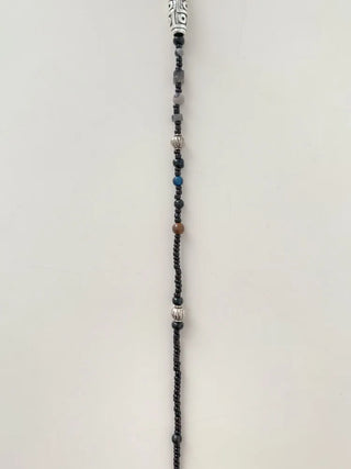 Antique Tribal Black Gemstone Bohemian Bead Necklace