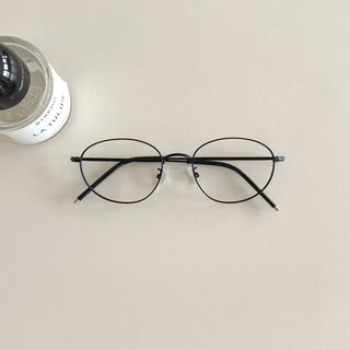 Modern Basic Slim Metal Horn-rimmed Glasses