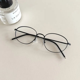 Modern Basic Slim Metal Horn-rimmed Glasses