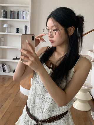 Modern Basic Slim Metal Horn-rimmed Glasses