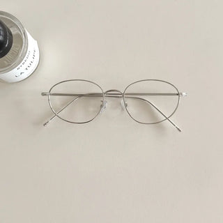 Modern Basic Slim Metal Horn-rimmed Glasses