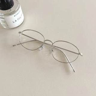 Modern Basic Slim Metal Horn-rimmed Glasses