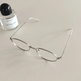 Modern Basic Slim Metal Horn-rimmed Glasses