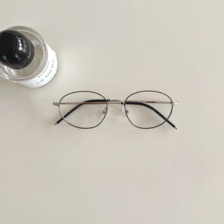 Modern Basic Slim Metal Horn-rimmed Glasses