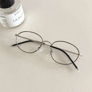 Modern Basic Slim Metal Horn-rimmed Glasses