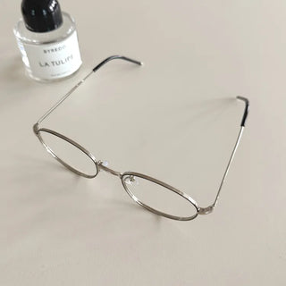 Modern Basic Slim Metal Horn-rimmed Glasses