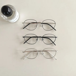 Modern Basic Slim Metal Horn-rimmed Glasses