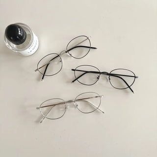 Modern Basic Slim Metal Horn-rimmed Glasses