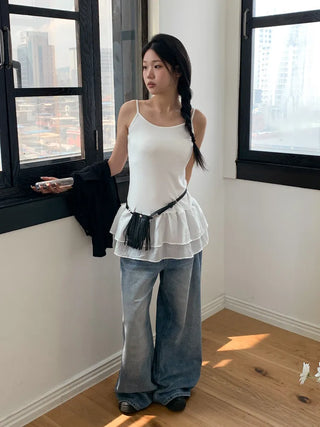 City Pocket Tassel Bag Mini Bag Slim Belt