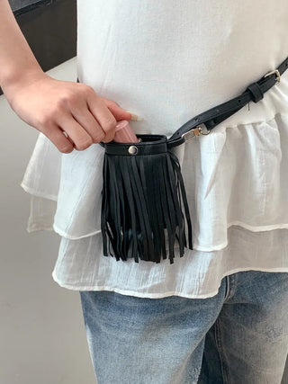 City Pocket Tassel Bag Mini Bag Slim Belt