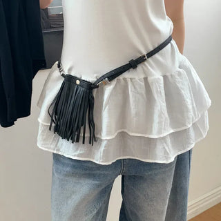 City Pocket Tassel Bag Mini Bag Slim Belt