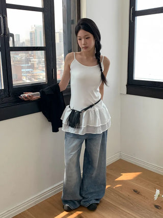 City Pocket Tassel Bag Mini Bag Slim Belt