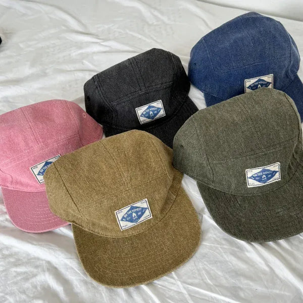 Washed Label Pigment Patch Camp Cap Snapback Hat