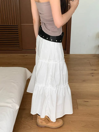 Glam Eyelet Knot Wide Leather Strap Belt