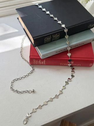 Small Flat Heart Metal Slim Chain Belt
