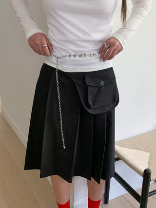 Small Flat Heart Metal Slim Chain Belt