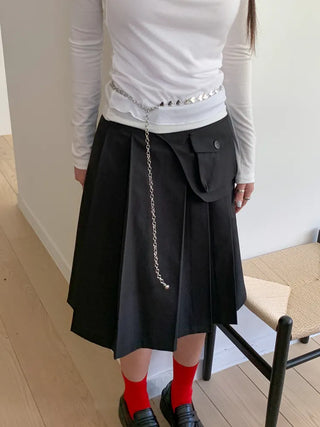 Small Flat Heart Metal Slim Chain Belt