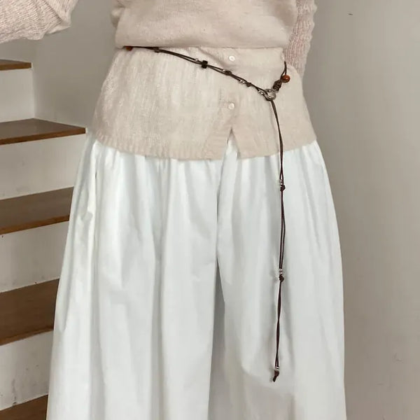Silver Ball Loop Vintage Knot Rope Strap Belt