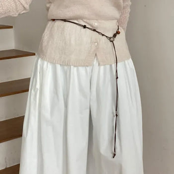 Silver Ball Loop Vintage Knot Rope Strap Belt