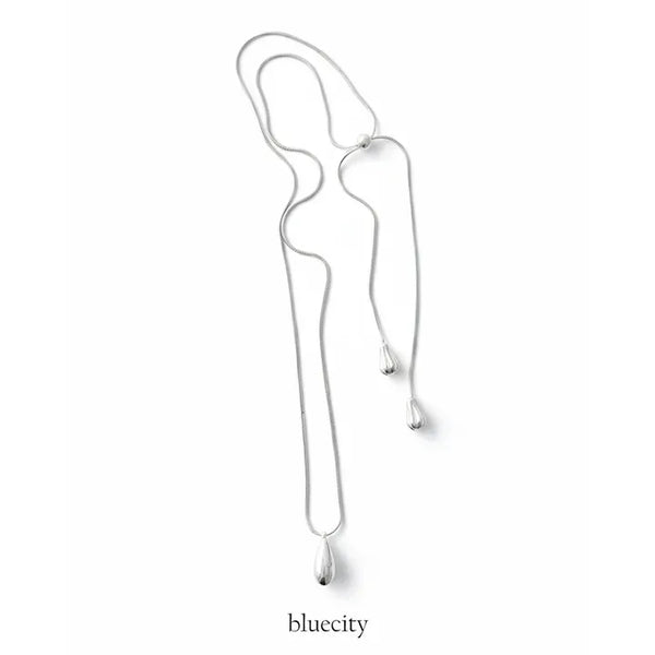 Balloon Kit Drop Snake Chain Teardrop Long Necklace