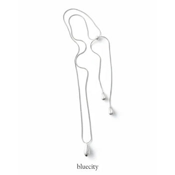 Balloon Kit Drop Snake Chain Teardrop Long Necklace