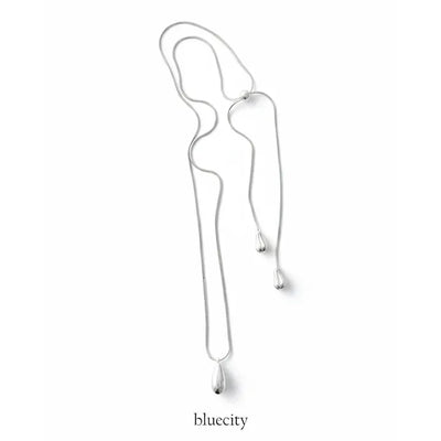 Balloon Kit Drop Snake Chain Teardrop Long Necklace