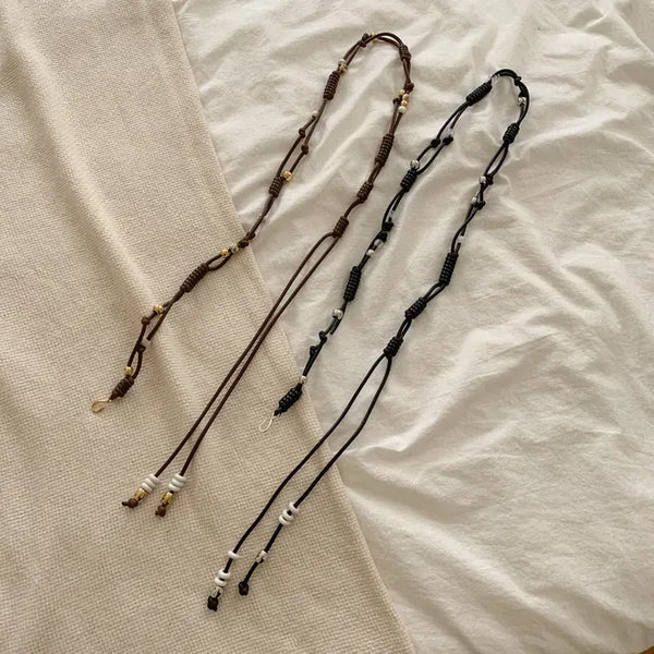 Twin Color Knot String Bead Loop Cord Belt