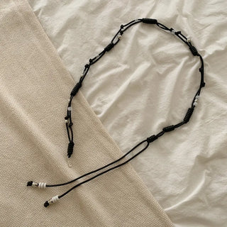 Twin Color Knot String Bead Loop Cord Belt