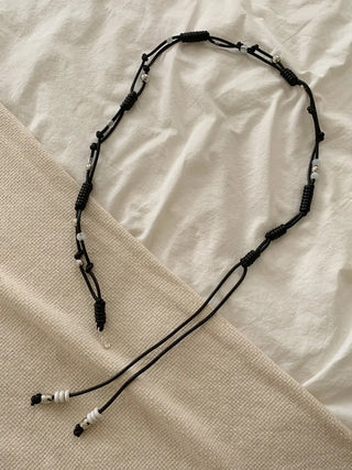 Twin Color Knot String Bead Loop Cord Belt
