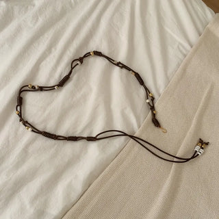 Twin Color Knot String Bead Loop Cord Belt