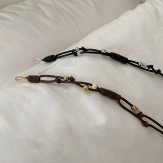 Twin Color Knot String Bead Loop Cord Belt