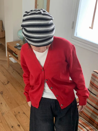 Easy Stripe Cotton Beanie Hat