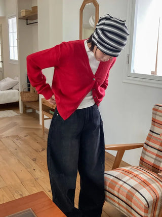 Easy Stripe Cotton Beanie Hat