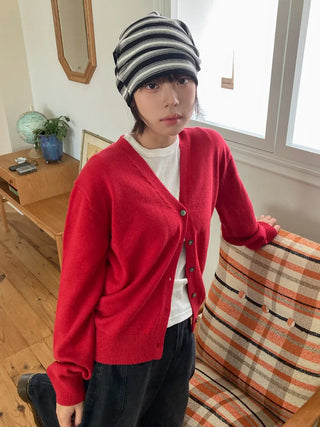 Easy Stripe Cotton Beanie Hat