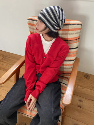 Easy Stripe Cotton Beanie Hat