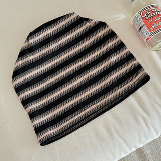 Easy Stripe Cotton Beanie Hat